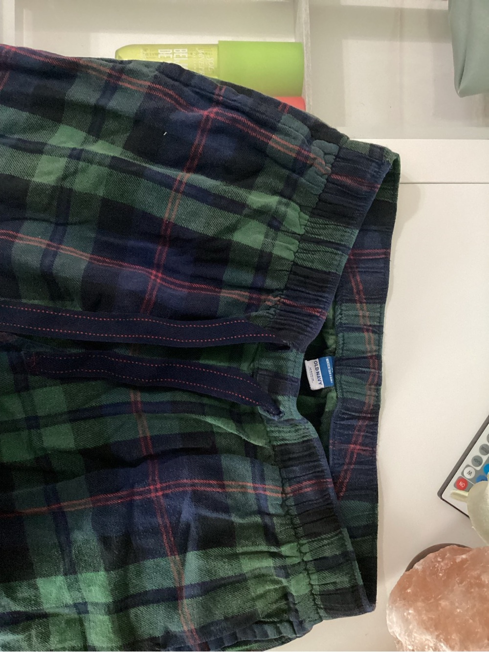 Old Navy Green & Navy Plaid Flannel Pants